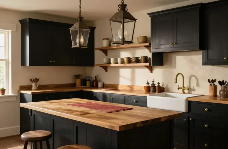 Steal-Worthy 10 Rustic Black Kitchen Cabinets Ideas