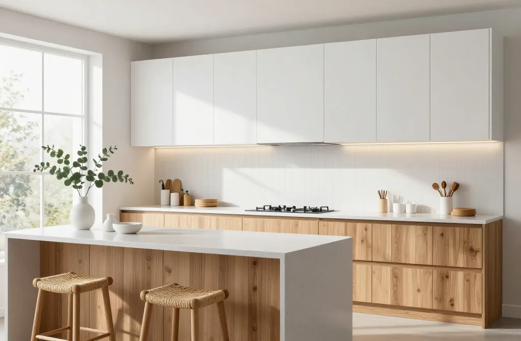 10 Wood and White Kitchen Cabinets That Feel Effortlessly Luxe