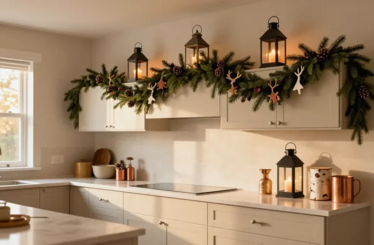 10 Christmas Decor Above Kitchen Cabinets That Wow