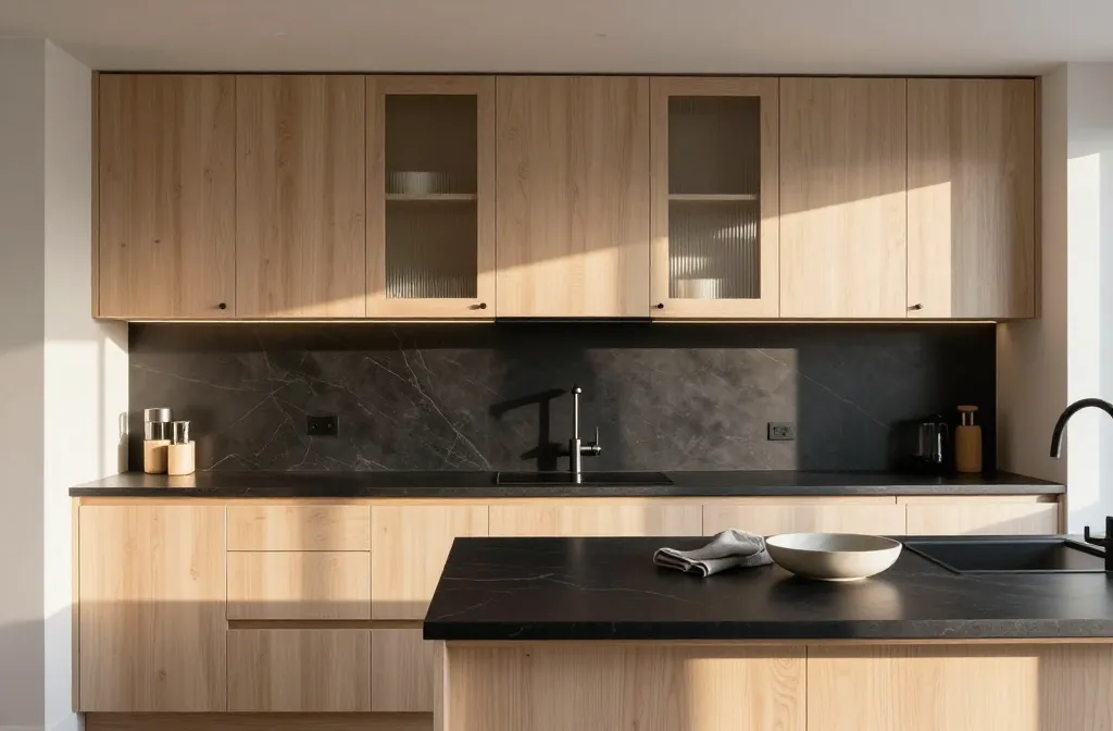 10 Kitchen Cabinets with Black Countertops You’Ll Copy