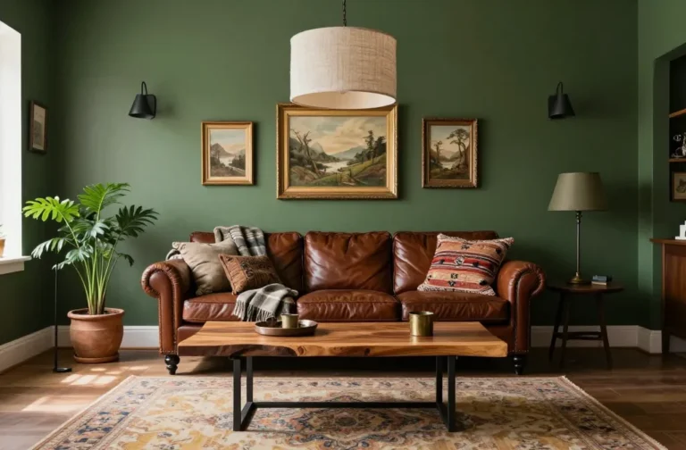 10 Rustic Green Living Room Ideas That Feel Effortlessly Cozy