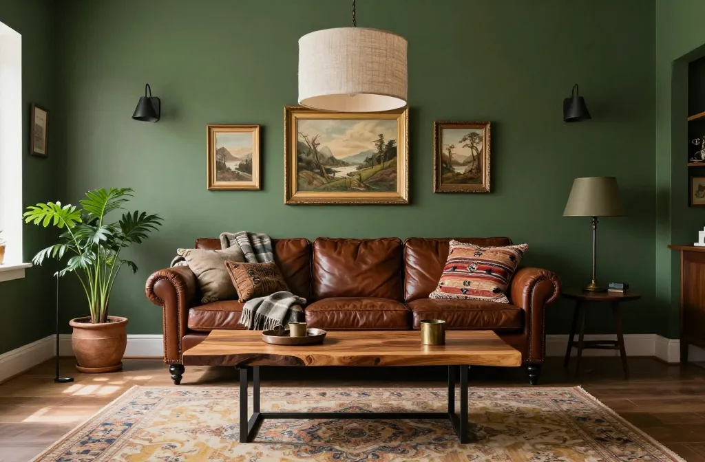 10 Rustic Green Living Room Ideas That Feel Effortlessly Cozy