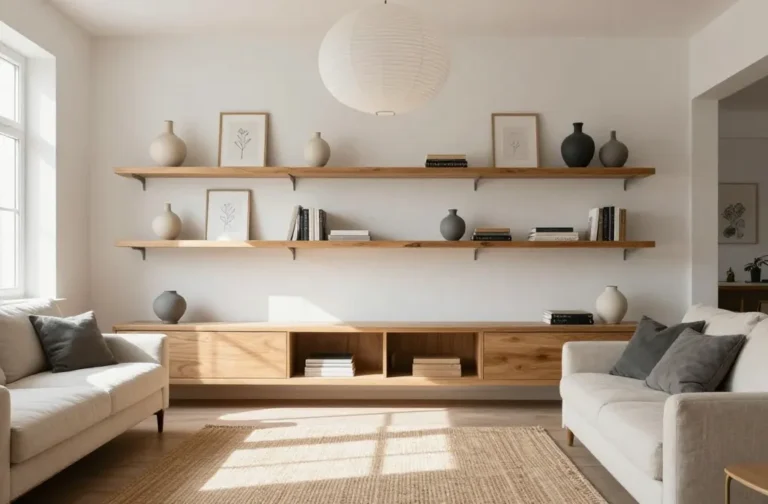 10 Rustic Wood Shelves Living Room Ideas That Wow
