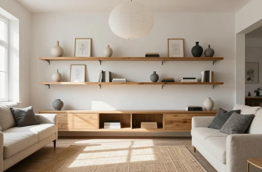 10 Rustic Wood Shelves Living Room Ideas That Wow