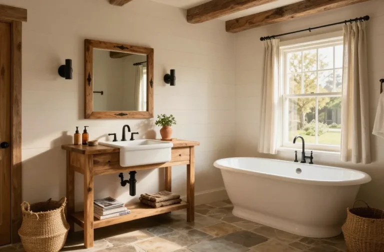 Cozy Up with 10 Rustic Farmhouse Bathroom Ideas