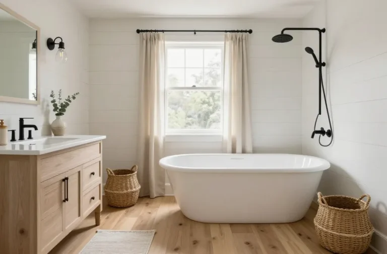 10 Farmhouse Chic Bathroom Ideas with Cozy Modern Flair