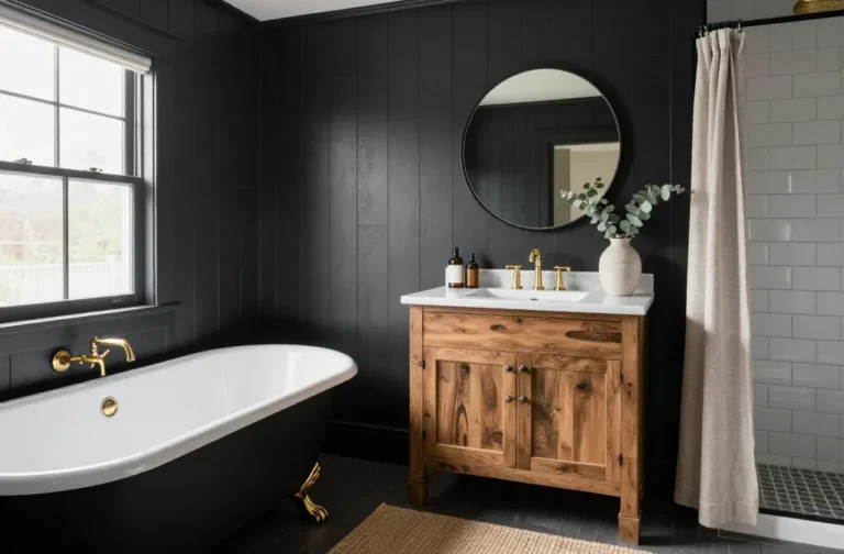 10 Black Farmhouse Bathroom Ideas with Bold Cozy Charm