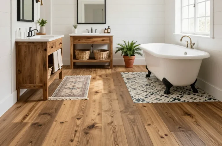 Gorgeous 10 Farmhouse Bathroom Flooring Ideas to Try