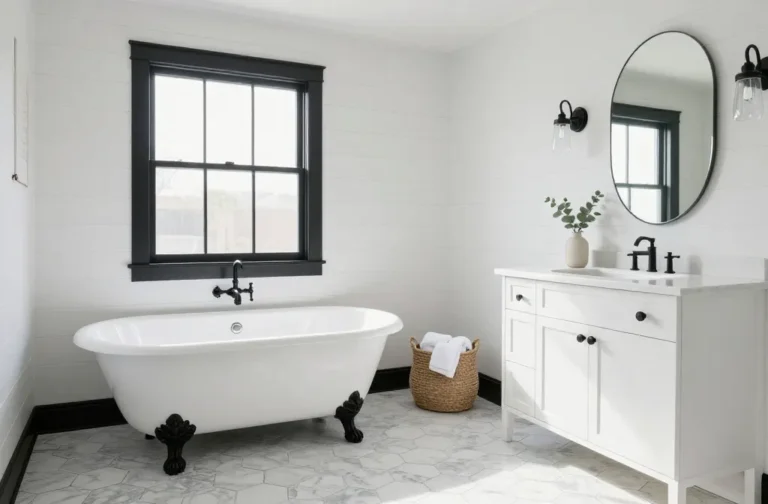 10 Farmhouse Bathroom Black and White Ideas That Wow