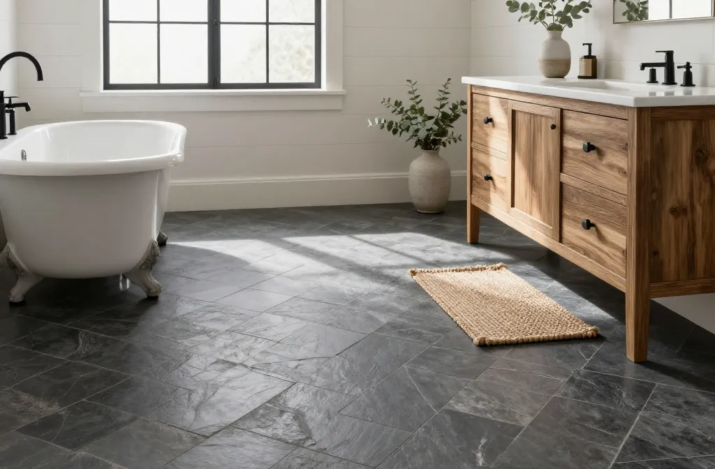 10 Farmhouse Bathroom Floor Tile Ideas with Rustic Chic