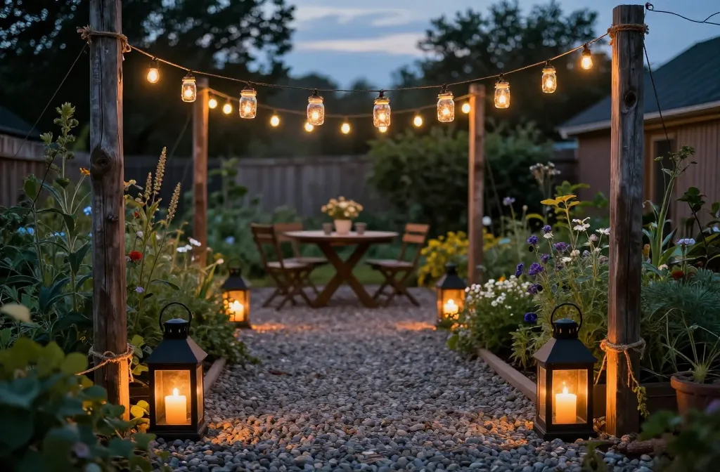 12 Rustic Garden Decor Ideas That Make Your Garden Glow at Night Tonight