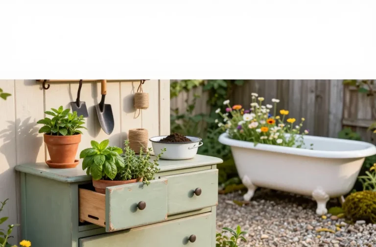 Turn Trash Into Treasure 12 Rustic Garden Decor Ideas From Old Furniture & Junk