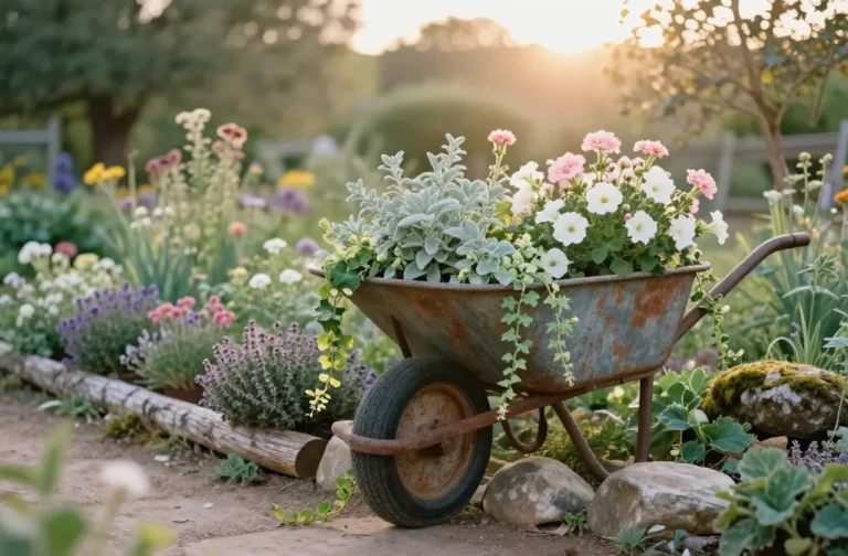 Genius 13 Rustic Garden Decor Ideas to Hide Weeds and Bare Spots