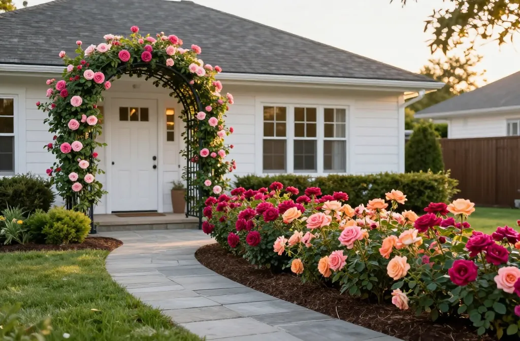 15 Front Yard Rose Landscaping Ideas Full of Color That Pop