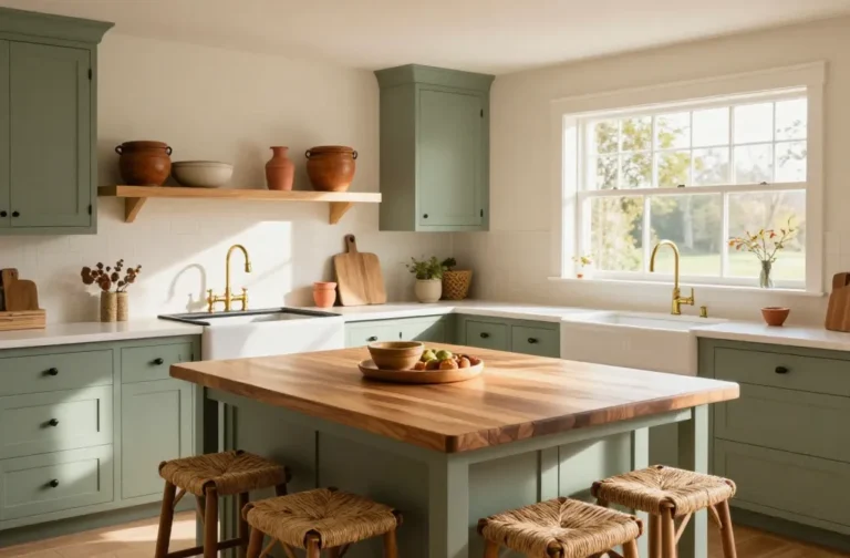 Cozy Magic 14 Ways to Add Warmth to a Farmhouse Kitchen with Sage Green Cabinets