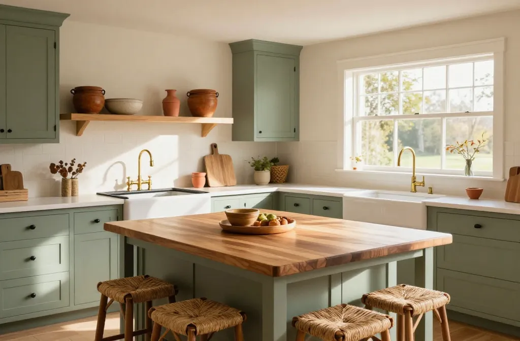 Cozy Magic 14 Ways to Add Warmth to a Farmhouse Kitchen with Sage Green Cabinets